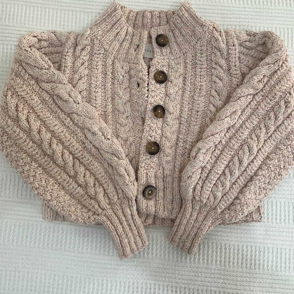 Doen Cardiff Cable Knit Cardigan Sweater